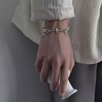 Модный браслет-кулон, подарочные ювелирные изделия, браслеты с кисточками, мультяшный милый медведь, кубинская цепочка, корейские аксессуары унисекс