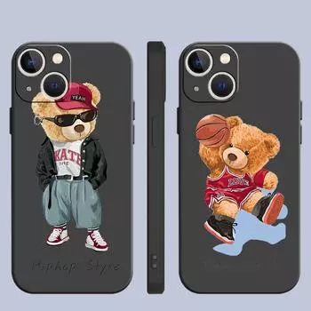Модный брендовый чехол с медведем для Iphone 14 13 Mini Se 7 8 6s Plus 11 Pro Max Xr Xs X 12 14promax 11pro, роскошный силиконовый чехол для телефона iPhone 13