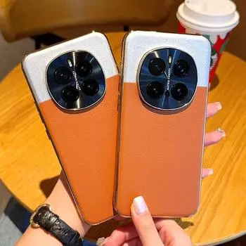 Модный чехол Desert Moon для Honor Magic 6 Pro 7 RSR — золотая гальваническая рамка, контрастный дизайн из искусственной кожи, защита камеры Honor Magic7 золотой