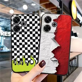 Модный чехол для iPhone Samsung A55 A35 M34 S24 Xiaomi Redmi 13 Pro 14C Huawei Honor противоударный бампер для телефона черный матовый TPU с защитой от царапин и полным покрытием Samsung Galaxy S20 FE