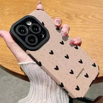 Модный чехол для телефона Little Love Heart для iPhone 14 12 15 11 13 Pro Max Mini SE X XS XR 78 Plus, силиконовый кожаный противоударный чехол For iPhone15 Pro Max