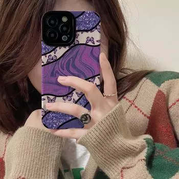 Модный чехол для телефона с фиолетовой бабочкой для Iphone 14 13 12 11 Pro Max X Xr Xs Max 7 8 Plus, мягкий силиконовый противоударный чехол For iPhone 7