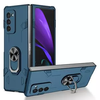 Модный чехол для телефона с подставкой и кольцом для Samsung Galaxy Z Fold 2 4 Fold4 5g Fold3 Fold2 Fold 3, защитный чехол Fundas for Galaxy Z Fold 2 фиолетовый
