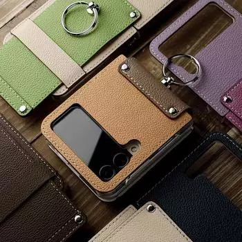 Модный чехол Miss Ring из Южной Кореи для Samsung Galaxy Z Flip 4, 5 г, складной кожаный чехол в деловом стиле, противоударные чехлы для Flip3 Flip 3 Flip4 розовый