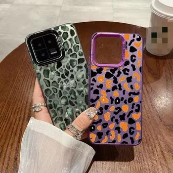 Модный чехол с леопардовым принтом для iPhone 16 Samsung A55 A35 M35 S24 FE Xiaomi Redmi Note 13Pro 14C Huawei Honor 200, противоударный чехол-бампер для телефона с защитой от царапин Samsung A54 5G