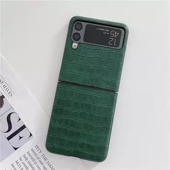 Модный чехол с рисунком крокодила для Samsung Galaxy Z Flip 3, антидетонационный роскошный роскошный чехол для ПК Flip3 5g чёрный