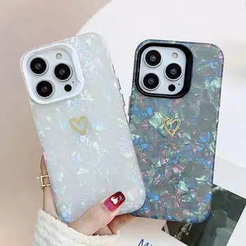 Модный чехол с текстурой мрамора и камня для iPhone 14 Pro Max 13 12 11 Pro Max X XR XS Max, мягкий чехол IMD с милым сердечком For iPhone X