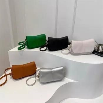 Модный дизайн, однотонная, новая, простая и модная, повседневная, весна-лето, корейская версия, текстура, одно плечо, маленькая квадратная сумка через плечо