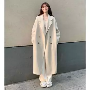 Модный дизайн Senior Sense of Tweed Jacket Женское осенне-зимнее твидовое пальто S серый