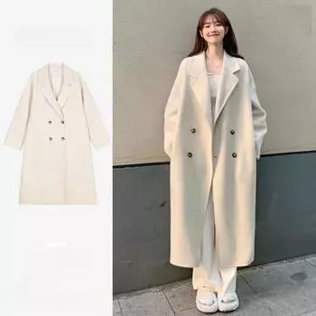 Модный дизайн Senior Sense of Tweed Jacket Женское осенне-зимнее твидовое пальто S серый