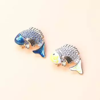 Модный и изысканный высококачественный корсаж Koi Rhinestone Brooch Pin Coat Suit Carp
