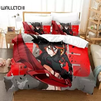 Модный комплект постельного белья KILL La KILL, односпальная кровать, двуспальная кровать размера «king-size», комплект постельного белья для детей, набор пододеяльников с 3D-принтом, каваи 70x133cm 2pcs