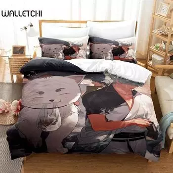 Модный комплект простыней с 3D-аниме Gintama, комплект постельного белья, односпальная кровать, двуспальная кровать размера «king-size», комплект постельного белья для взрослых и детей, комплект пододеяльников 70x133cm 2pcs