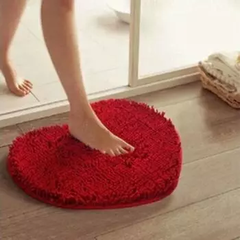 Модный ковер Love Shaped No Hair Droping Comfortable Soft Good Water Absorbing Floor Mat зелёный