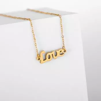 Модный кулон из нержавеющей стали с надписью LOVE, женское ожерелье, рождественский подарок, подарок на День святого Валентина, ювелирные изделия, аксессуары серебряный