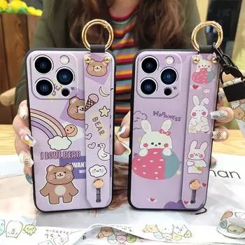 Модный мобильный телефон iPhone, OPPO, Xiaomi, Vivo, Huawei, Samsung и симпатичный чехол-браслет Specify model in comments