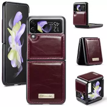 Модный простой кожаный защитный чехол для Samsung Galaxy Z Flip 4 5g Flip3 Flip4 Flip 3 Zflip4 противоударный складной чехол Funda for Samsung z Flip 3 розы красного