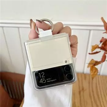 Модный прозрачный чехол с кольцом для Samsung Galaxy Z Flip 4 5g, новинка 2022 года, складной простой чехол для ПК, противоударные чехлы для ПК Flip3 Flip 3 Flip3