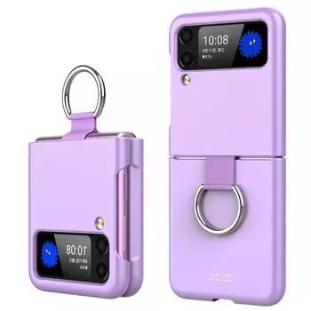 Модный тонкий тонкий чехол с кольцом на палец для Samsung Galaxy Z Flip 3 5G Flip3 простой защитный чехол для Samsung Z Flip 3 Чехлы samsung z flip 3 чёрный