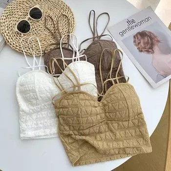 Модный топ на бретелях, однотонный укороченный топ с лямкой на шее, женские летние майки с открытой спиной, Повседневная рубашка, женский укороченный жилет без рукавов One Size белый