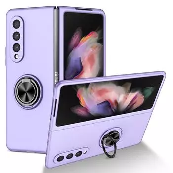 Модный защитный чехол с держателем на палец для Samsung Galaxy Z Fold 3 2 Fold4 Fold 4 Fold3 Fold2 5g Стенд Coque for Samsung Z Fold 3 красный