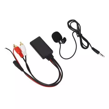 Модуль Bluetooth AUX, 2 кабеля RCA, адаптер с микрофоном HandsFree для Alpine и Pioneer красный