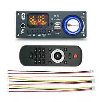 Модуль Bluetooth JQ: MP3-декодер и автомобильный аудиоусилитель с FM-радио Film remote control чёрный
