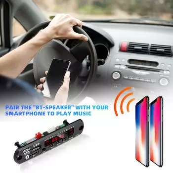 Модуль FM-радио KEBIDU DC 6 В-24 В Bluetooth 5.0 MP3 WMA WAV декодер плата автомобильная аудиосистема USB TF AUX Mp3 музыкальный плеер динамик 12 В-24 В CHINA