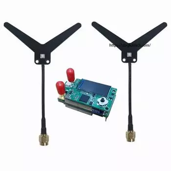 Модуль FPV VRX 1,2/1,3 ГГц 9-канальный высокочувствительный аналоговый модуль приема видео с двумя антеннами красный/чёрный