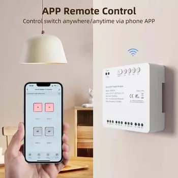 Модуль интеллектуального переключателя Tuya Wi-Fi, компактное домашнее управление временем, голосовое управление, беспроводное приложение, пульт дистанционного управления белый