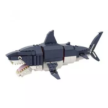 Модульный мегалодон Строительные блоки Океан Животное Доисторическая модель Кирпичи Конструктор Игрушки для образовательных детей Подарки