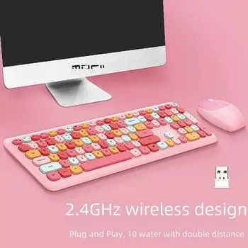 MOFII Sky Hand Pink Multi-Color 2.4G Беспроводная клавиатура и мышь для офиса keyboard and mouse set