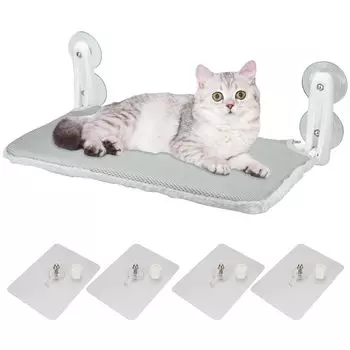 mofulafu Cat Window Paste Suction For All Glass Washable Hammock, Type, Cup, Foldable, Compact, Seasons, Tile,