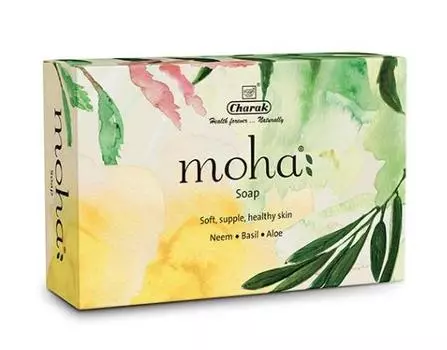 Моха: мыло с Нимом, Базиликом и Алоэ вера (100 г), Moha Soap, Charak 6.237500000000001