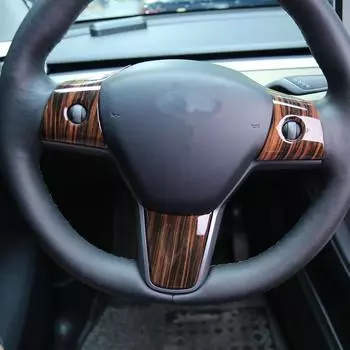 Мой хороший автомобильный руль, панель с блестками, украшение для интерьера, наклейка для Tesla Model 3 2016-2022 Model Y Matt carbon fiber
