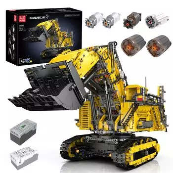 Mold King 17070 MOC Technic Радиоуправляемый экскаватор Автомобиль Liebherr R 9800 Гусеничный экскаватор (4767 шт.) Комплект строительных блоков для модели грузовика Technology