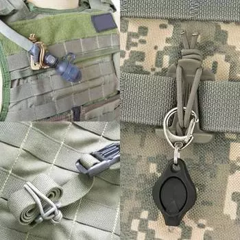 Molle Web Dominators с эластичной нитью Тактический ремень Инструмент для управления Аксессуары для рюкзака Многоцелевая застежка чёрный