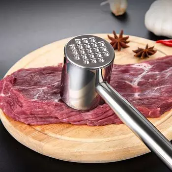 Молоток для мяса, бытовой молоток для отбивания мяса из нержавеющей стали, молоток для приготовления говядины, курицы, более свободный инструмент для мясного соуса, профессиональные кухонные инструменты серебряный