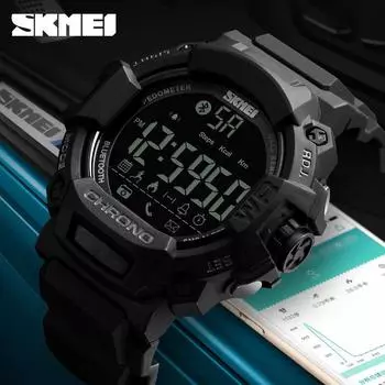 Moment Beauty 1249 Горячая Распродажа Bluetooth Смарт-Часы skmei Пульт Дистанционного Управления Фото Водонепроницаемые Мужские Многофункциональные Спортивные Часы чёрный