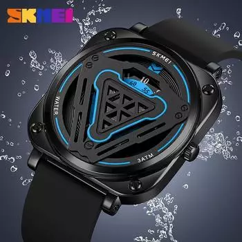 Moment Beauty Fashion Cool Мужские квадратные часы Casual Business Водонепроницаемые мужские кварцевые часы с силиконовым ремешком