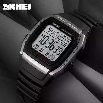 Moment Beauty Fashion Универсальные мужские электронные часы Square Sports Trend Small Square Многофункциональные электронные часы синий
