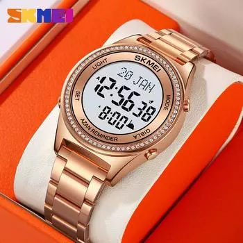 Moment Beauty Многофункциональные электронные часы 2168 Модные мужские часы со стальным ремешком Водонепроницаемые часы