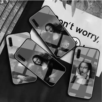 Mona Lisa Tempered Glass Case For Samsung Galaxy A10S A10E A20S A20E A30S A40 A50S A60 A70 A80 A90 A6 A7 A8 Cover Shell A10S