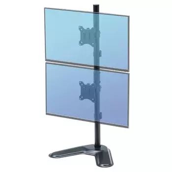 Monitor Arm Free Standing Vertical 2 Screens 32 inches Approximate Load Capacity 9kg Each Tabletop Stand Dual Angle Adjustment Height Adjustment чёрный