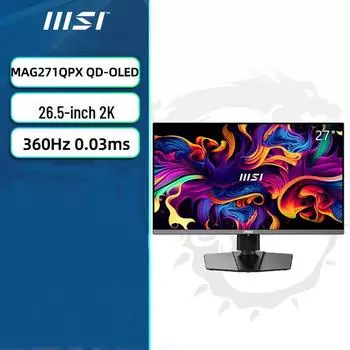 Монитор MAG 271QPX QD-OLED 2K 360 Гц с откликом 0,03 мс, наклоном и поворотом дисплея