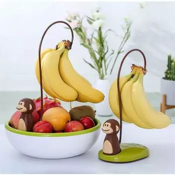 Monkey Series Banana Tree Hook Hook Hanger Fruit Holder BPA Free Bowl Kitchen Storage Rack Stand Organizer Home Decor Gifts