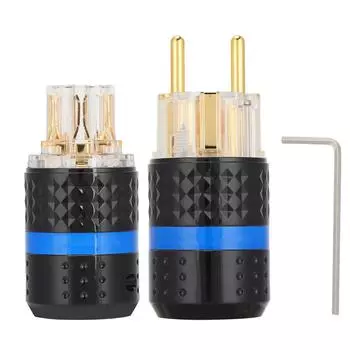 Monoso Power Plug Transparent Pure Copper 24K GoldPlated o Connector Power Plug