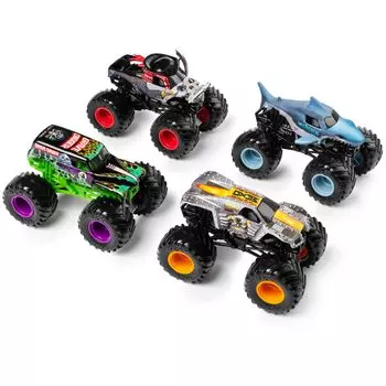 Monster 4 Pack Max scale литье под давлением Jam, суша-море (Могильщик, Д, Мегалодон, Пират), 164 автомобиля.