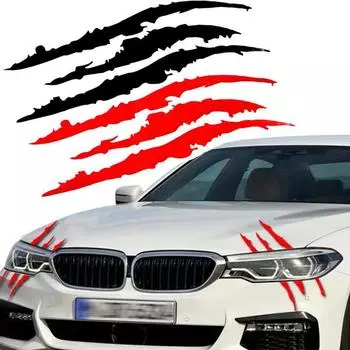 Monster Claw Scratch Car Sticker Reflective Car Decal Scratch Stripe Stickers Creative Auto Headlight Decoration Vinyl Decal чёрный