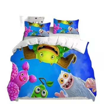 Комплект постельного белья Monsters University Sullivan, пододеяльник King Size, пододеяльник для двоих, подходит для детей и взрослых 135x200cm-2pcs